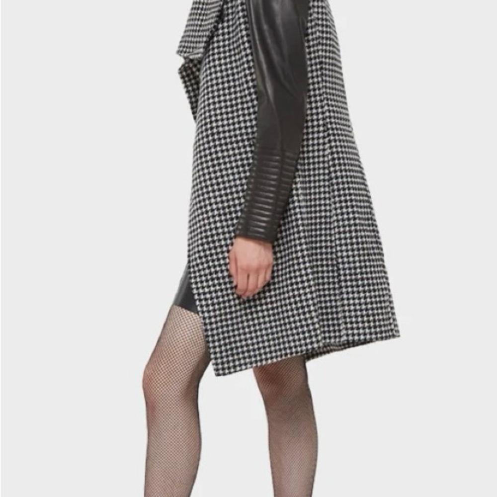 RUDSAK TAPLIN WOMEN'S WOOL COAT WITH LEATHER SLEEVES! Brandnew tag attached 695$ - Picture 4 of 10